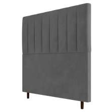 Cabeceira Cama Box Solteiro Itália 90cm Suede Cinza - Desk Design