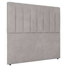 Cabeceira Cama Box Solteiro Ivana 90cm Veludo Prata - Desk Design