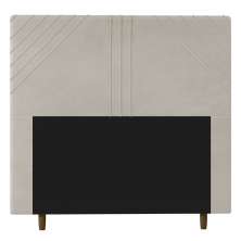 Cabeceira Cama Box Solteiro Lisboa 90cm Veludo Bege - Desk Design
