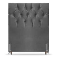 Cabeceira Cama Box Solteiro Madrid 90cm Suede Cinza - Desk Design