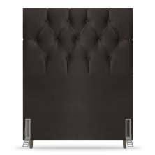 Cabeceira Cama Box Solteiro Madrid 90cm Suede Marrom - Desk Design