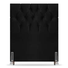 Cabeceira Cama Box Solteiro Madrid 90cm Suede Preto - Desk Design