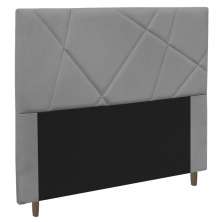 Cabeceira Cama Box Solteiro Mali 90cm Suede Cinza - Desk Design
