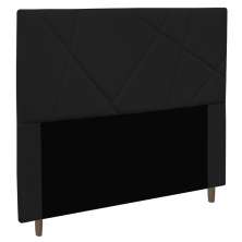 Cabeceira Cama Box Solteiro Mali 90cm Suede Preto - Desk Design
