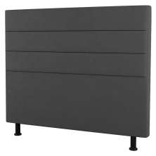 Cabeceira Cama Box Solteiro Malik 90cm Suede Cinza Escuro - Desk Design