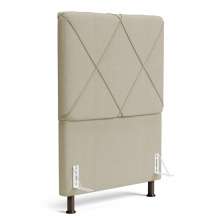Cabeceira Cama Box Solteiro Mel 90cm com Frame Linho Bege - Desk Design