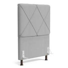 Cabeceira Cama Box Solteiro Mel 90cm com Frame Linho Cinza Claro - Desk Design