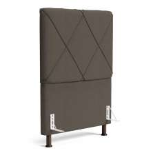 Cabeceira Cama Box Solteiro Mel 90cm com Frame Linho Marrom - Desk Design