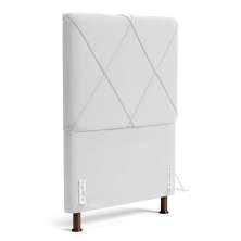 Cabeceira Cama Box Solteiro Mel 90cm com Frame Sintético Branco - Desk Design