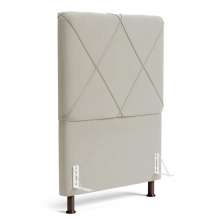 Cabeceira Cama Box Solteiro Mel 90cm com Frame Veludo Bege - Desk Design