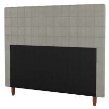 Cabeceira Cama Box Solteiro Parisis 90cm Veludo Bege - Desk Design