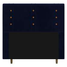 Cabeceira Cama Box Solteiro Roma 90cm Veludo Azul Marinho - Desk Design
