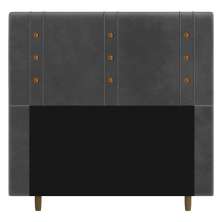 Cabeceira Cama Box Solteiro Roma 90cm Veludo Cinza - Desk Design