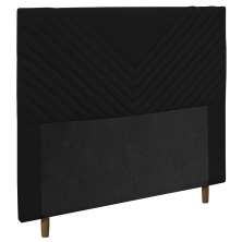 Cabeceira Cama Box Solteiro Viena 90cm Suede Preto - Desk Design