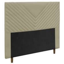 Cabeceira Cama Box Solteiro Viena 90cm Veludo Bege - Desk Design