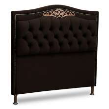 Cabeceira Estofada Cama Box Casal King Size Belize 195cm Corino Marrom - Desk Design