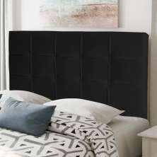 Cabeceira Estofada Cama Box Casal King Size Fiorella 195cm Corino Preto - Desk Design