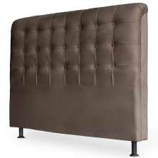 Cabeceira Estofada Cama Box Casal Queen Louise 160cm Suede Marrom - Desk Design