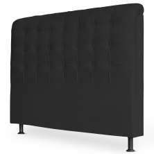 Cabeceira Estofada Cama Box Casal Queen Louise 160cm Suede Preto - Desk Design