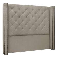 Cabeceira Estofada Cama Box Casal Queen Size Alteza 160cm Linho Rústico Areia - Desk Design