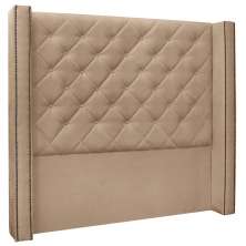 Cabeceira Estofada Cama Box Casal Queen Size Alteza 160cm Suede Bege - Desk Design