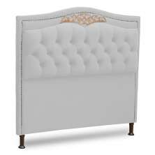 Cabeceira Estofada Cama Box Casal Queen Size Belize 160cm Corino Branco - Desk Design