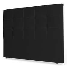 Cabeceira Estofada Cama Box Casal Queen Size Fiorella 160cm Corino Preto - Desk Design