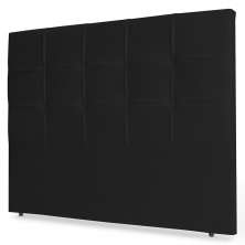 Cabeceira Estofada Cama Box Casal Queen Size Fiorella 160cm Suede Preto - Desk Design