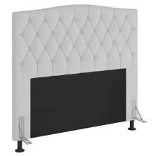 Cabeceira Estofada Cama Box Casal Queen Size Greta 160cm com Frame Corano Branco - Desk Design