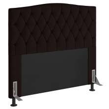 Cabeceira Estofada Cama Box Casal Queen Size Greta 160cm com Frame Corano Marrom - Desk Design