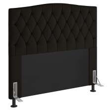 Cabeceira Estofada Cama Box Casal Queen Size Greta 160cm com Frame Suede Marrom - Desk Design