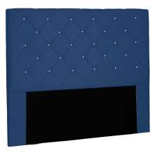Cabeceira Estofada Cama Box Casal Queen Size Tânia 160cm Suede Azul Marinho - Desk Design