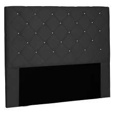 Cabeceira Estofada Cama Box Casal Queen Size Tânia 160cm Suede Preto - Desk Design