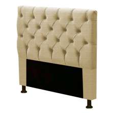 Cabeceira Estofada Cama Box Solteiro Cristal 90cm Linho Areia - Desk Design