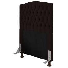 Cabeceira Estofada Cama Box Solteiro Greta 90cm com Frame Corano Marrom - Desk Design