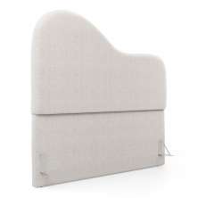 Cabeceira Orgânica Cama Box Casal Padrão Sea 140cm com Frame Bouclé Off White - Desk Design