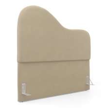 Cabeceira Orgânica Cama Box Casal Padrão Sea 140cm com Frame Suede Bege - Desk Design