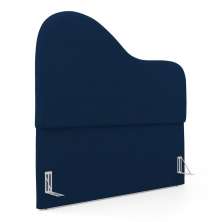 Cabeceira Orgânica Cama Box Casal Padrão Sea 140cm com Frame Veludo Azul Marinho - Desk Design