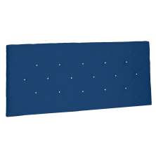 Cabeceira Painel Estofada Cama Box Casal King Tânia 195cm Suede Azul Marinho - Desk Design