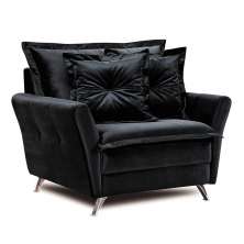 Poltrona Decorativa Scarlett Deluxe Soft D-28 Molas Bonel Veludo Preto - Desk Design