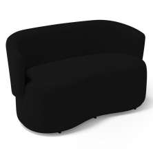 Poltrona Namoradeira Aisha 02 Lugares Orgânica Suede Preto - Desk Design