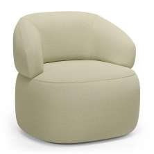 Poltrona Orgânica Giratória Living Glee Linho Bege - Desk Design