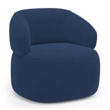 Poltrona Orgânica Giratória Living Glee Veludo Azul Marinho - Desk Design