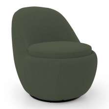 Poltrona Orgânica Living Memphis Base Giratória Bouclê Verde Musgo - Desk Design