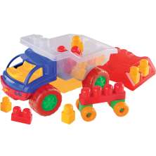 Carrinho de Brinquedo Caminhão com Blocos de Montar Educativo +36