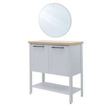 Aparador Buffet Ditália C/ Espelho 2 Portas BN-02 Cor:Cinza