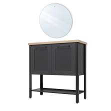 Aparador Buffet Ditália C/ Espelho 2 Portas BN-02 Cor:Preto