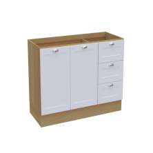 Balcão de Cozinha Ditália Denver Riviera com Branco CD-1014