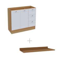 Balcão de Cozinha Ditália Denver com tampo Rv/Br CD-1014