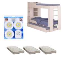 Beliche Ditália Cama Aux c/colchões+ Kit luz CM-15 COR:branco